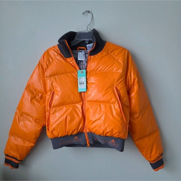 NWT STELLA MCCARTNEY X ADIDAS | Stellasport Supora Bomber Jacket Orange Sz S - Picture 3 of 10